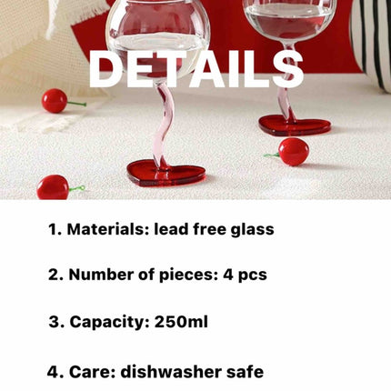 Valentine's Gift Box: Retro Wavy Goblet Set of 4 Pcs - Gifts for