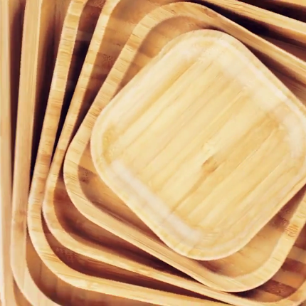 Bamboo Round Plate 8" inch |For Appetizers / Barbecue / Steak