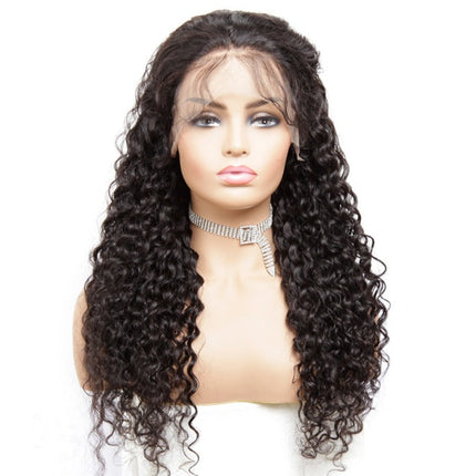 13x1x4 Deep Wave 13x1x6 T part Lace Transparent Human Hair Wigs 180% D