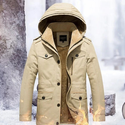 Mens Hooded Military Style Coat