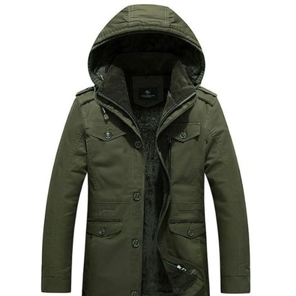 Mens Hooded Military Style Coat