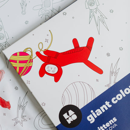 XXL Space kittens coloring poster