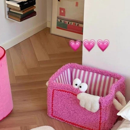 Whimsical Eclectic Big Eyes Plush Cute Laundry Storage Baskets -