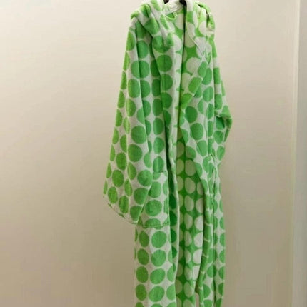 Whimsical Polka Dot Hooded Bath Robe - 100% Organic Long-stapled
