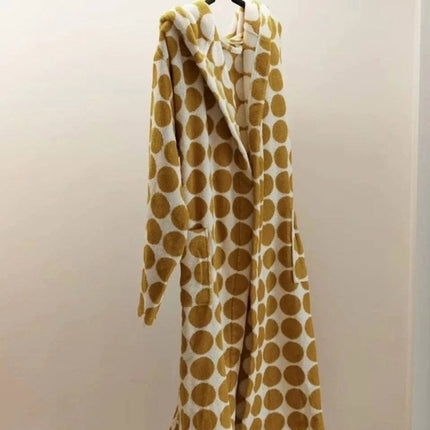 Whimsical Polka Dot Hooded Bath Robe - 100% Organic Long-stapled