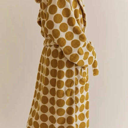 Whimsical Polka Dot Hooded Bath Robe - 100% Organic Long-stapled