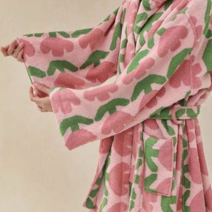 Whimsical Tulip Hooded Bath Robe - 100% Organic Long-stapled Cotton