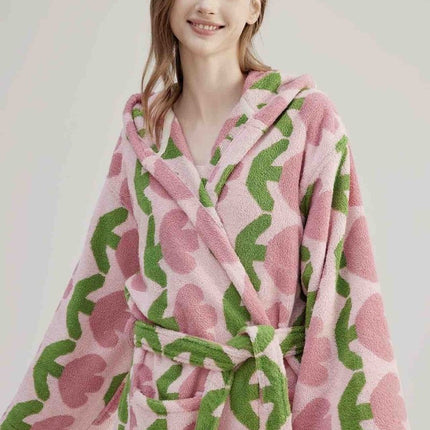 Whimsical Tulip Hooded Bath Robe - 100% Organic Long-stapled Cotton