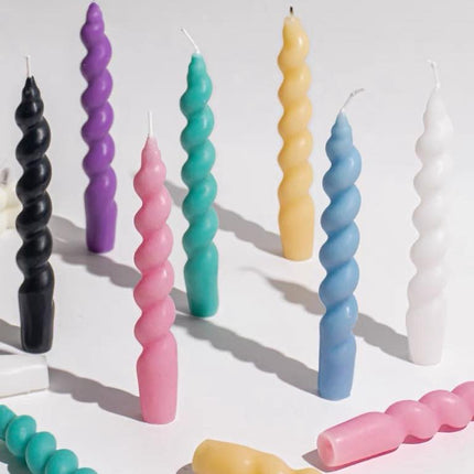 Whimsical Twisty Soy Wax Decorative Candles Set Of 7 Pcs ( $6.1 Each )