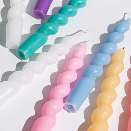 Whimsical Twisty Soy Wax Decorative Candles Set Of 7 Pcs ( $6.1 Each )