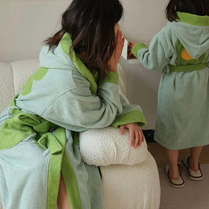 Whimsical Ultra Soft Sunflower Hooded Bathrobe - 100% Organic Long-sta