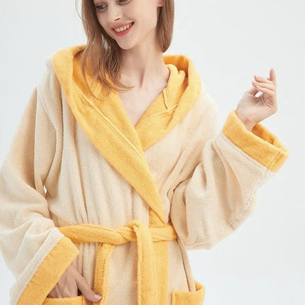 Whimsical Ultra Soft Sunflower Hooded Bathrobe - 100% Organic Long-sta