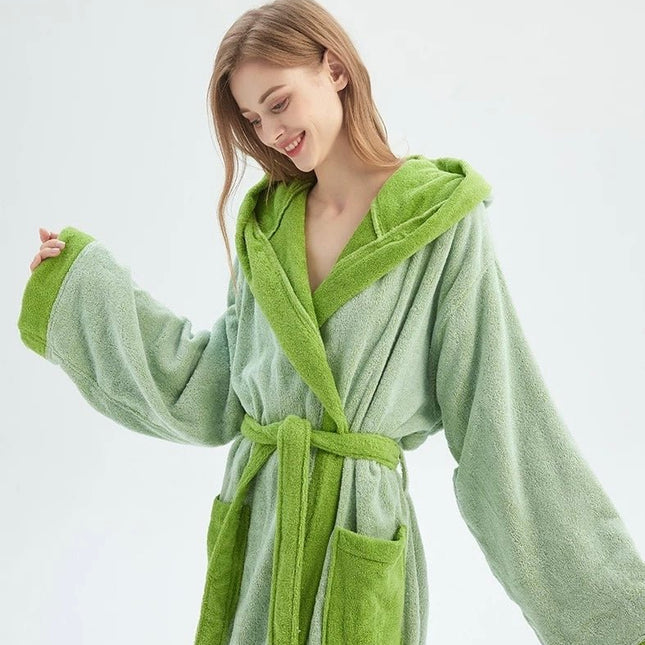 Whimsical Ultra Soft Sunflower Hooded Bathrobe - 100% Organic Long-sta