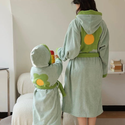 Whimsical Ultra Soft Sunflower Hooded Bathrobe - 100% Organic Long-sta