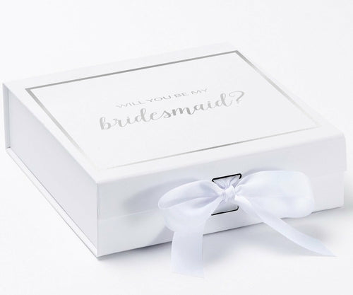 Will You Be My Bridesmaid White Box  - Border