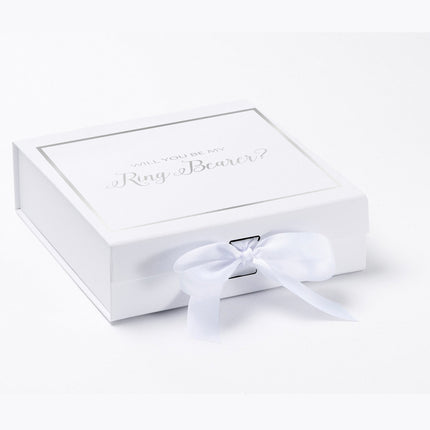 Will You Be My Ring Bearer? Proposal Box White -  Border