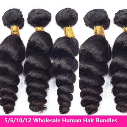 Wholesale Brazilian Loose Wave 5/6/10/12 Bundles 10A Grade Human Hair