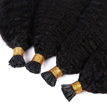 Kinky Straight I Tip Microlinks Braiding Human Hair Extensions 100% Vi