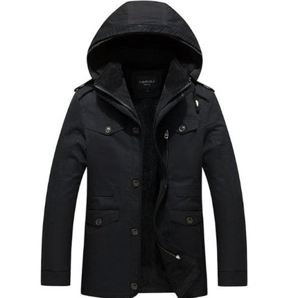 Mens Hooded Military Style Coat