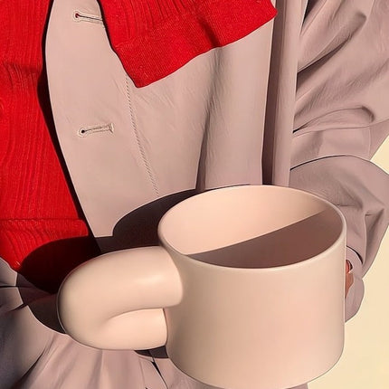 Handmade XXXL Ceramic Chubby Mug - Unique Cute Large Mug for Coffee &