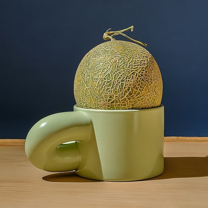 Handmade XXXL Ceramic Chubby Mug - Unique Cute Large Mug for Coffee &