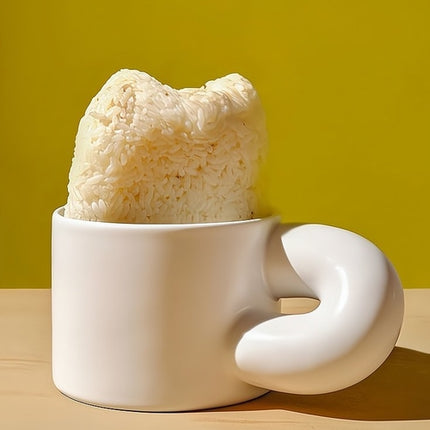 Handmade XXXL Ceramic Chubby Mug - Unique Cute Large Mug for Coffee &