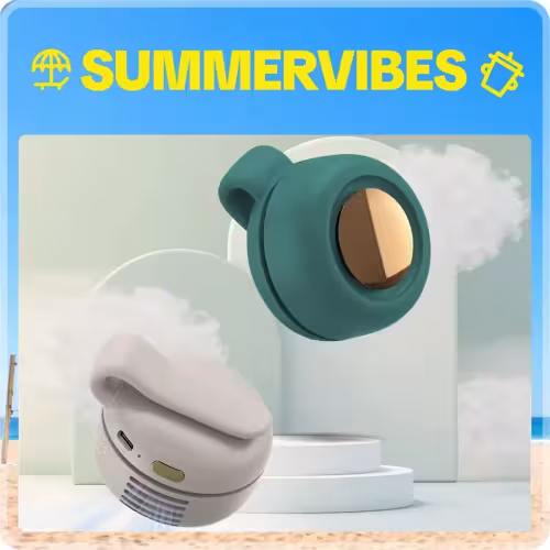Mini Clip Fan Hanging Waist Neck Fan Girl Electric Air Cooling Fan 900mah USB Leafless Fan 3 Speeds For Outdoor Camping Fishing