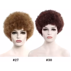 African Curly Hair 6 Inch Short Exploded Headgear