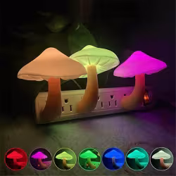 LED Night Light Mushroom Wall Socket Lamp EU US Plug Warm White Light-control Sensor Bedroom Light Home Decoration LED Night Light Mushroom Wall Socket Lamp EU US Plug Warm White Light-control Sensor Bedroom Light Home Decoration