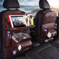PU Leather Car Storage Bag Multifunction Seat Back Tray Hanging Bag Waterproof Car Organizer Automotive Interior Accessories PU Leather Car Storage Bag Multifunction Seat Back Tray Hanging Bag Waterproof Car Organizer Automotive Interior Accessories