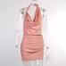 Satin Party Dress V Neck Backless Mini Sleeveless Summer Party Dress Satin Party Dress V Neck Backless Mini Sleeveless Summer Party Dress
