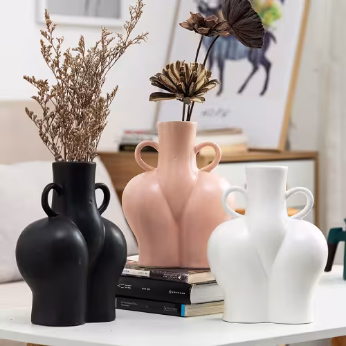 Artificial Human Body Art Vase Arrangement Hydroponic Flower Plant