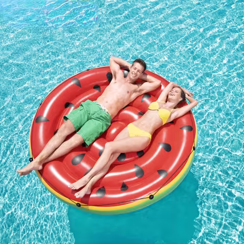 Big Watermelon Floating Island Water Inflatable Swimming Row