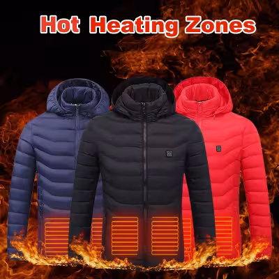 Winter Heated Jacket USB Electric Cotton Coat Zip-up Heater Thermal Clothing Heating Vest For Men Winter Heated Jacket USB Electric Cotton Coat Zip-up Heater Thermal Clothing Heating Vest For Men