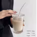 Simple Straw Vertical Grain Glass