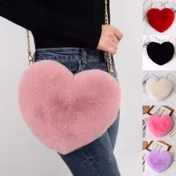 Love Bags For Women Plush Chain Shoulder Bags Valentine's Day Party Bag Love Bags For Women Plush Chain Shoulder Bags Valentine's Day Party Bag