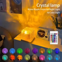 LED Water Ripple Ambient Night Light USB Rotating Projection Crystal Table Lamp RGB Dimmable Home Decoration 16 Color Gifts LED Water Ripple Ambient Night Light USB Rotating Projection Crystal Table Lamp RGB Dimmable Home Decoration 16 Color Gifts