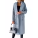 Double Breasted Lapel Coat Winter Fashion Solid Slim Long Jacket Long Sleeve Tops Womens Clothing