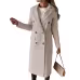 Double Breasted Lapel Coat Winter Fashion Solid Slim Long Jacket Long Sleeve Tops Womens Clothing