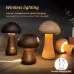 INS Wooden Cute Mushroom LED Night Light With Touch Switch Bedside Table Lamp For Bedroom Childrens Room Sleeping Night Lamps Home Decor
