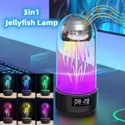 Creative 3in1 Colorful Jellyfish Lamp With Clock Luminous Portable Stereo Breathing Light Smart Decoration Bluetooth-compatible Speaker Creative 3in1 Colorful Jellyfish Lamp With Clock Luminous Portable Stereo Breathing Light Smart Decoration Bluetooth-compatible Speaker
