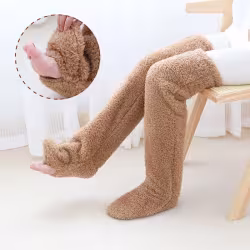 Over Knee High Fuzzy Long Socks Winter Warm Cold Leg Knee Joint Cold-proof Stockings Home Floor Sleeping Socks Over Knee High Fuzzy Long Socks Winter Warm Cold Leg Knee Joint Cold-proof Stockings Home Floor Sleeping Socks
