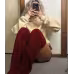 Over Knee High Fuzzy Long Socks Winter Warm Cold Leg Knee Joint Cold-proof Stockings Home Floor Sleeping Socks