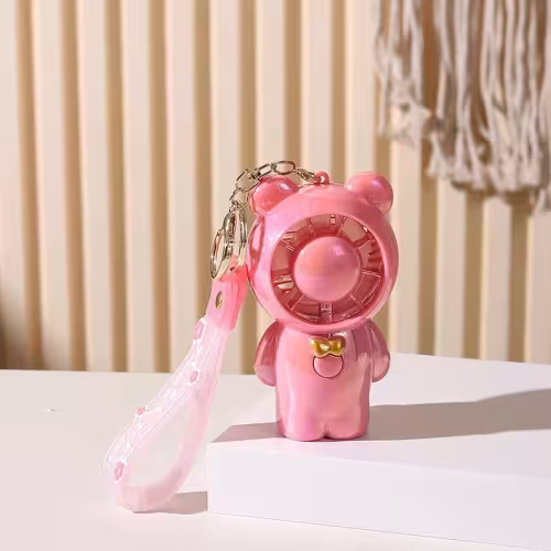 Student Summer Cartoon Fan Pendant Keychain