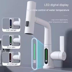 Intelligent Digital Display Faucet Pull-out Basin Faucet Temperature Digital Display Rotation Intelligent Digital Display Faucet Pull-out Basin Faucet Temperature Digital Display Rotation