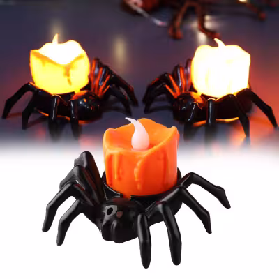Halloween Festival Atmosphere Creative Halloween Spider Candlestick Ornaments Halloween Festival Atmosphere Creative Halloween Spider Candlestick Ornaments