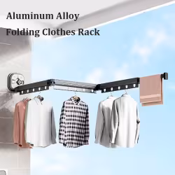 Suction Cup Folding Clothes Hanger Indoor Home Balcony Aluminum Retractable Drying Rack No Punching Folding Clothes Hanger Suction Cup Folding Clothes Hanger Indoor Home Balcony Aluminum Retractable Drying Rack No Punching Folding Clothes Hanger