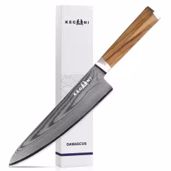Kegani 8 Inch Kiritsuke Knife, Japanese Chef Knife 67 Layers VG-10 Damascus Kiritsuke, Italian Olive Wood FullTang Handle Natural Texture Japanese Knife With Gift Box & Sheath Kegani 8 Inch Kiritsuke Knife, Japanese Chef Knife 67 Layers VG-10 Damascus Kiritsuke, Italian Olive Wood FullTang Handle Natural Texture Japanese Knife With Gift Box & Sheath