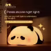 Panda Night Lights For Kids Cute Animal Silicone Timing Rechargeable Lamp Cartoon Panda Bedroom Decoration Kids Boys Girls Gift