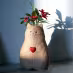Creative Heart Cat Vase Handmade Christmas